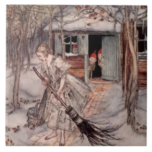 “Ze vond rijpe aardbeien” door Arthur Rackham Tegeltje