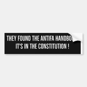 Ze vonden het Antifa-handboek  Het staat in de Gro Bumpersticker