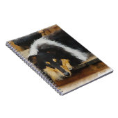 Ze wacht op Tri Color Collie Notitieboek (Rechterzijde)