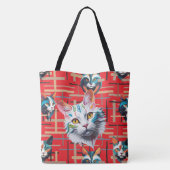 Ze wachten op haar tevredenheid  tote bag (Achterkant)