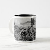 Ze wachtten op het bevel tot aanklacht tweekleurige koffiemok (Voorkant links)