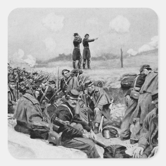 Ze wachtten op het bevel tot aanklacht vierkante sticker (Voorkant)