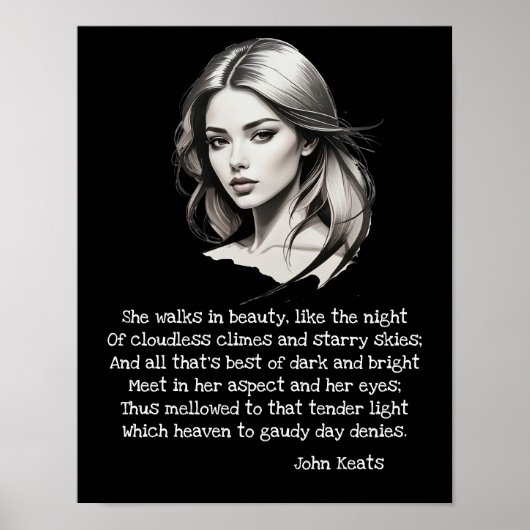 Ze wandelt in schoonheid poster (Voorkant)