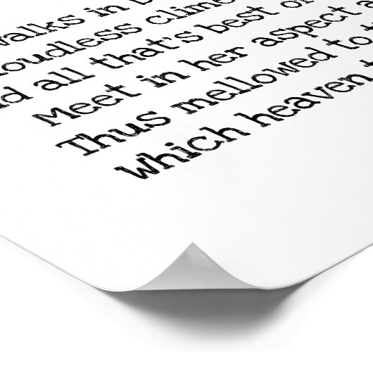 Ze wandelt in schoonheid poster (Hoek)