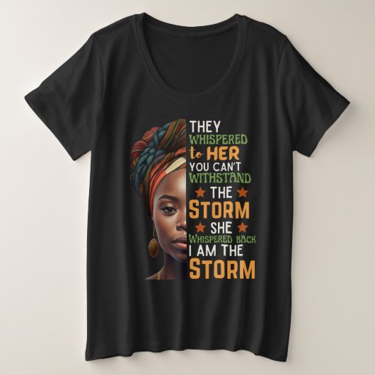 Ze was gek op mijn Storm. Grote Maat T-shirt (Design voorkant)