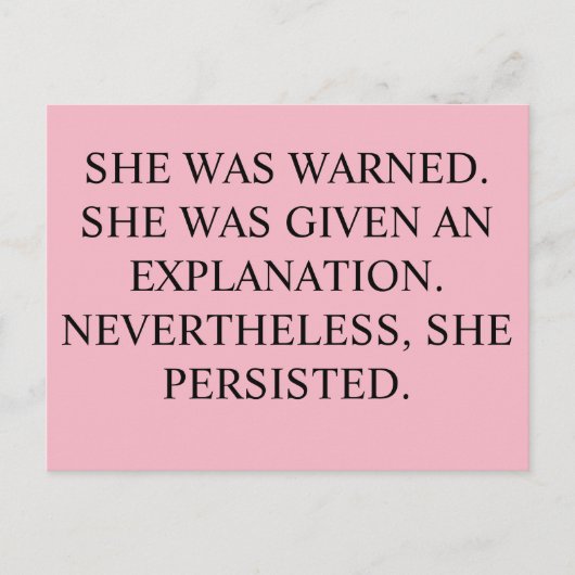 Ze was gewaarschuwd, Briefkaart (Voorkant)