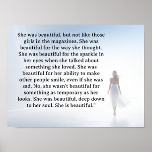 Ze was mooi === F.Scott Fitzgerald citaat Poster