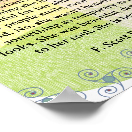 Ze was mooi == F.Scott Fitzgerald quote Poster (Hoek)