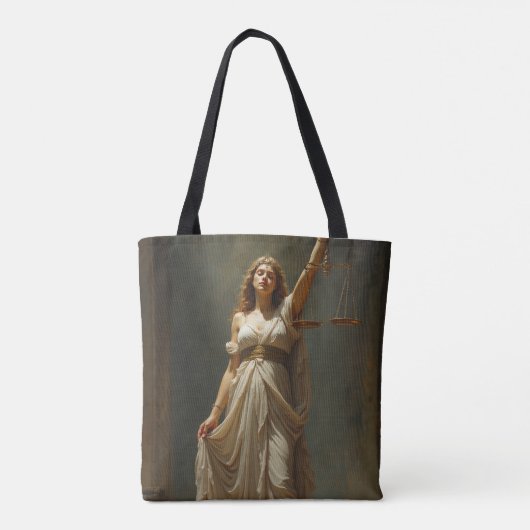 Ze weegt met haar ogen dicht tote bag (Achterkant)