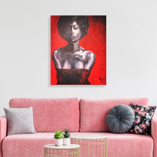 Ze weet het - Canvas schilderij (Insitu (Woonkamer))