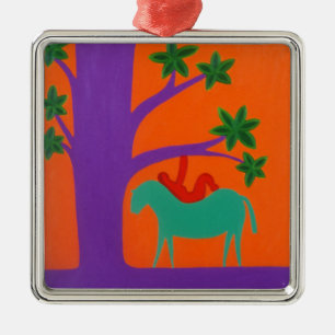 Ze werd door de Paard van 2003 overspoeld Metalen Ornament