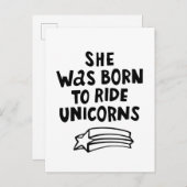 Ze werd geboren in Ride Unicorns Briefkaart (Voorkant / Achterkant)