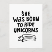 Ze werd geboren in Ride Unicorns Briefkaart (Voorkant)