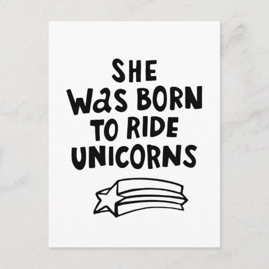Ze werd geboren in Ride Unicorns Briefkaart (Voorkant)