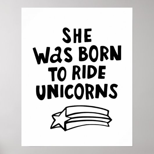Ze werd geboren in Ride Unicorns Poster (Voorkant)