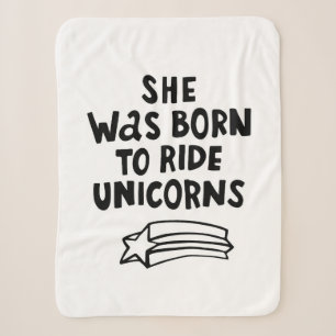Ze werd geboren in Ride Unicorns Sherpa Deken