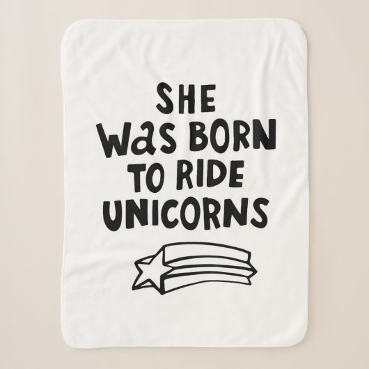 Ze werd geboren in Ride Unicorns Sherpa Deken (Voorkant)