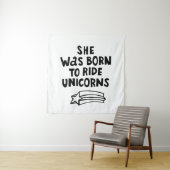 Ze werd geboren in Ride Unicorns Wandkleed (In situ)