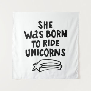 Ze werd geboren in Ride Unicorns Wandkleed