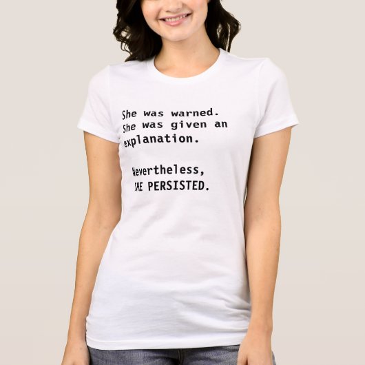Ze werd gewaarschuwd Elizabeth Warren t-shirt (Voorkant)