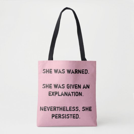 Ze werd gewaarschuwd tote bag (Voorkant)