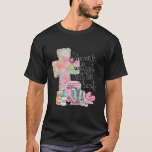 Ze werkt graag met haar handen Spreuken 31 Bak T-shirt