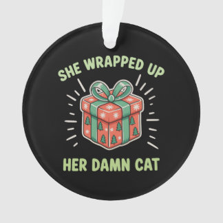 Ze Wikkelde Haar Katten Kerstmis Xmas Vakantie Ornament
