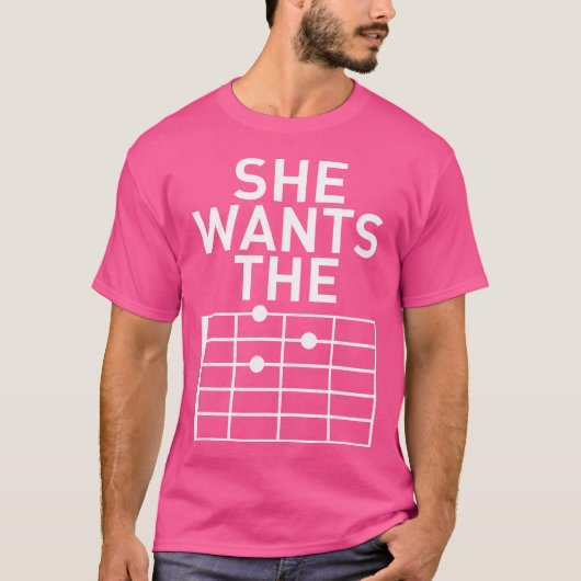 Ze wil de D Chord T Shirt Funny Music Guitar H (Voorkant)