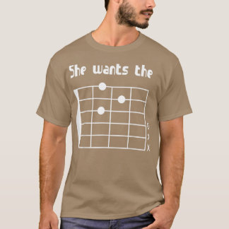 Ze wil de D ChordFunny Music Guitar Player 285 T-shirt