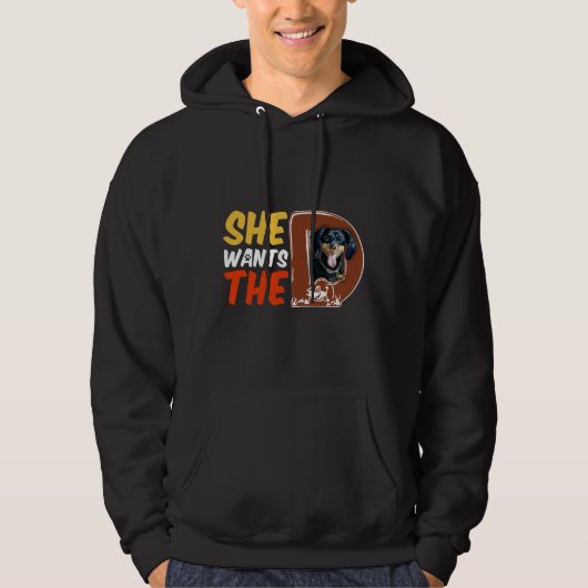 Ze wil de D Dachshund Hoodie (Voorkant)