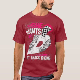 Ze wil de D Dirt Track Racing Girl Auto T-shirt