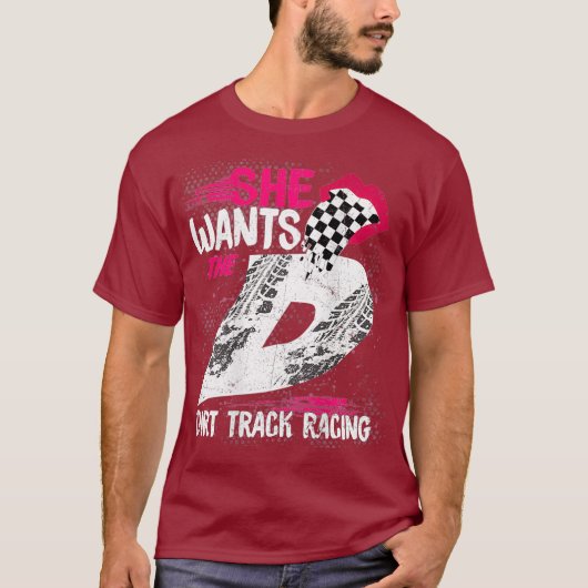 Ze wil de D Dirt Track Racing Girl Auto T-shirt (Voorkant)