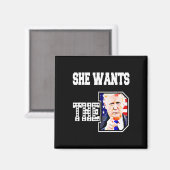Ze wil de D Donald Trump 2024 Magneet (Voorkant / Achterkant)