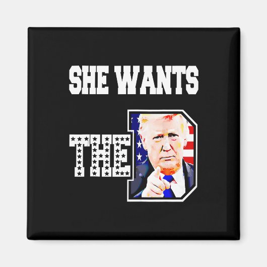 Ze wil de D Donald Trump 2024 Magneet (Voorkant)
