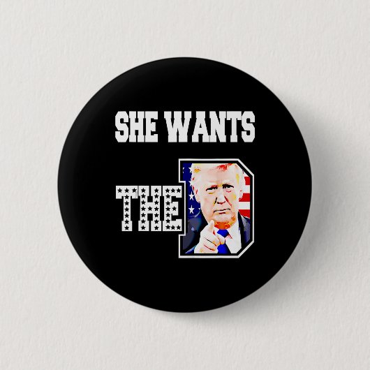Ze wil de D Donald Trump 2024 Ronde Button 5,7 Cm (Voorkant)
