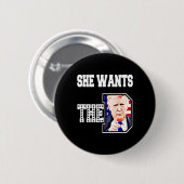 Ze wil de D Donald Trump 2024 Ronde Button 5,7 Cm (Voorkant /achterkant)