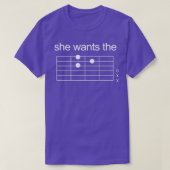 Ze wil de D Guitar WIT. T-shirt (Design voorkant)
