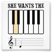 Ze wil de D Piano Muziek Foto Afdruk (Voorkant)