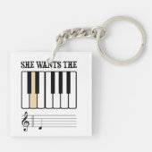 Ze wil de D Piano Muziek Sleutelhanger (Achterkant)