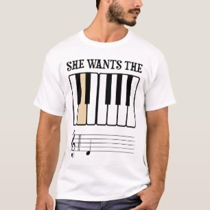 Ze wil de D Piano Muziek T-shirt