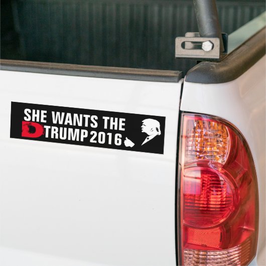 Ze wil de D Trump 2016 Bumpersticker (Op Truck)