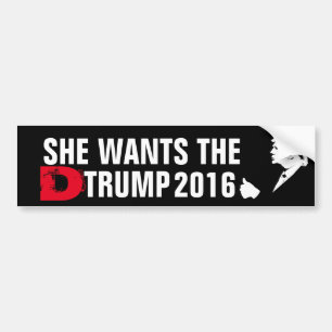 Ze wil de D Trump 2016 Bumpersticker