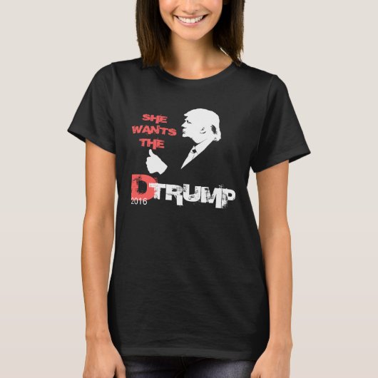 Ze wil de D Trump 2016 T-shirt (Voorkant)