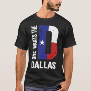 Ze wil de D voor Dallas Proud Texas vlag T-shirt