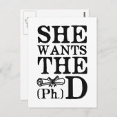 Ze wil de PhD Briefkaart (Voorkant / Achterkant)