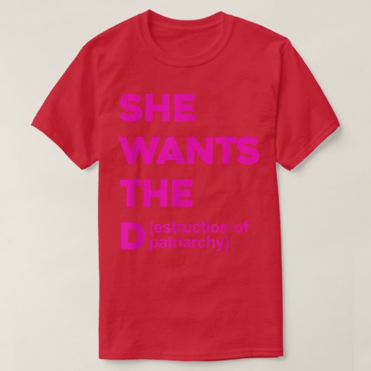 Ze wil de vernietiging van patriarchy Funny Femi T-shirt (Design voorkant)