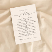 Ze wil liever een feestspel informatiekaartje