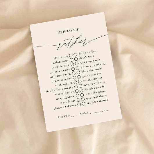 Ze wil liever een feestspel informatiekaartje