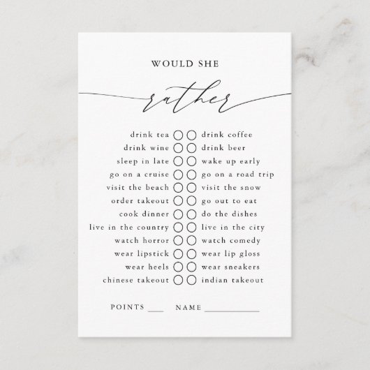 Ze wil liever een feestspel informatiekaartje (Voorkant)