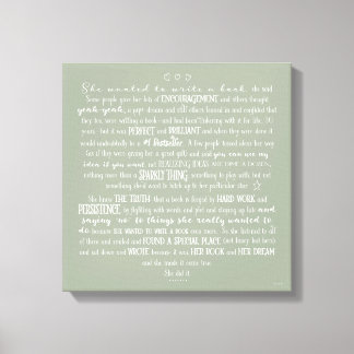 Ze wilde een boek-/tekencanvas schrijven canvas afdruk